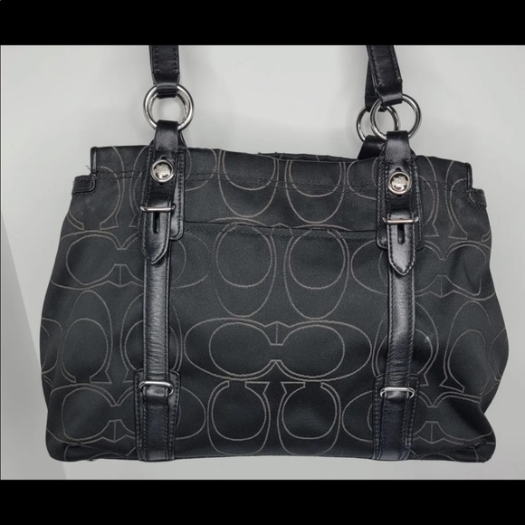 Coach Black Mia Signature “C” Outlined Pattern Satchel 15402